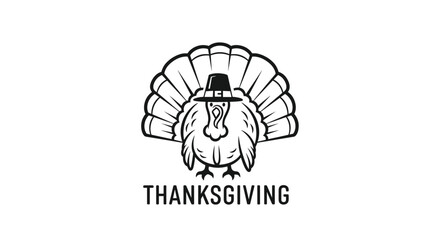 Celebrate with this charming Thanksgiving turkey wearing a pilgrim hat, perfect for holiday invitations, festive decorations, and autumnal promotions
