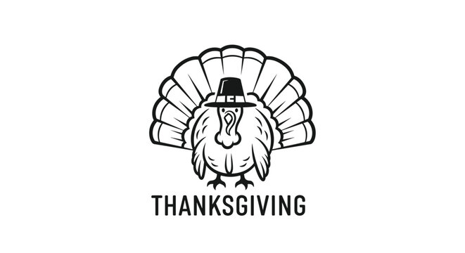 Celebrate with this charming Thanksgiving turkey wearing a pilgrim hat, perfect for holiday invitations, festive decorations, and autumnal promotions
