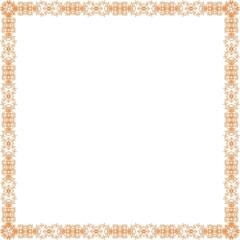 Simple Square Frame with White Background, Unique Square Frame, Border Frame and Amazing Photo Frame, Orange Color Unique Frame