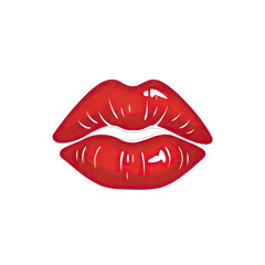 red lips isolated on white