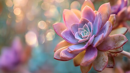 Close-up of a vibrant succulent plant with soft bokeh background.