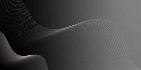 Abstract dark gray lines, with smooth curves. A visually stunning, and modern background design that can be used for various purposes.