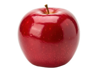 Fresh red apple whole glossy surface isolated on clean white background