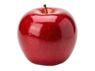 Fresh red apple whole glossy surface isolated on clean white background