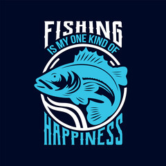 Fishing is My Happiness - Vintage Fish Emblem