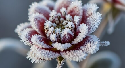 Delicate frosted flower, showcasing the beauty of winter's embrace