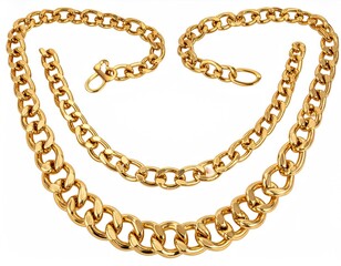 Obraz premium Gold-tone, metal chain jewelry against a white backdrop