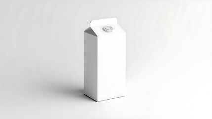 A minimalistic white carton box with a screw cap, presented upright on a white background. The unbranded packaging features smooth surfaces, soft shadows, and is captured in even lighting, reflecting 