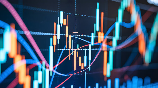 Vibrant Stock Market Graph Display Navigating Investment Trends and Financial Analysis