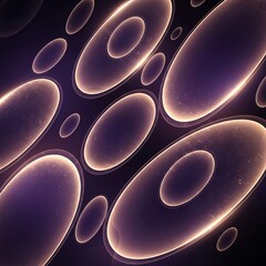 Illuminated oval shapes with a faint texture against a dark background