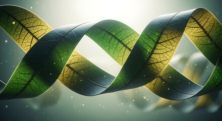 Intertwined Leaf Strands Representing Natural Growth and Sustainability