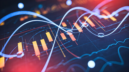 Abstract Financial Data Visualization Illustrative Representation of Market Trends and Analysis
