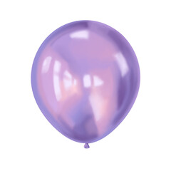 Purple air balloon hand drawn illustration with soft shine. Circle shape with gentle highlight. Perfect for birthday party decor and holiday card design. Great for festive poster and joyful event.