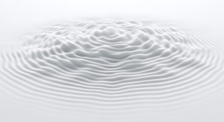 Mesmerizing abstract white ripples creating a serene and calming pattern on a smooth, reflective surface, symbolizing tranquility and purity, isolated on white background