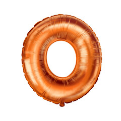 Letter O golden foil balloon hand drawn illustration with shine. Puffy metallic shape with soft highlight. Great for birthday card design and holiday decor. Ideal for festive poster and party banner.