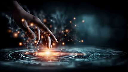 Innovative technology interface shaping ai interaction futuristic environment digital realm engaging experience