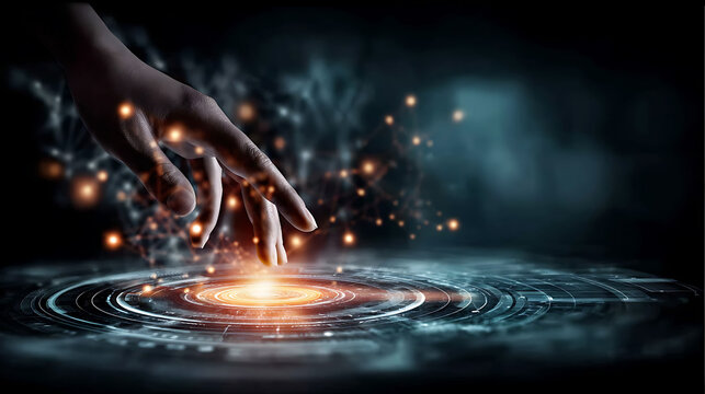 Innovative technology interface shaping ai interaction futuristic environment digital realm engaging experience