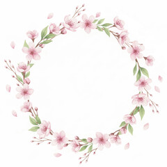 Elegant Sakura Floral Frame Watercolor Collection