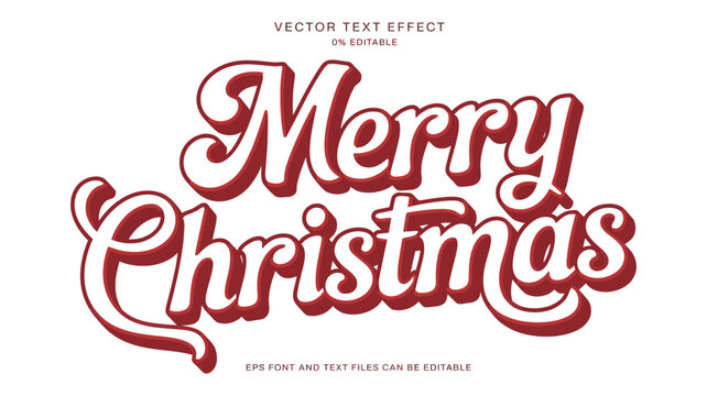modern festive 3d Christmas lettering, editable text effect vector 