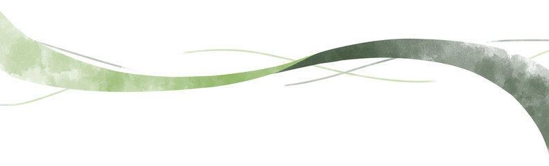 波や風を想起させるライン水彩素材緑色