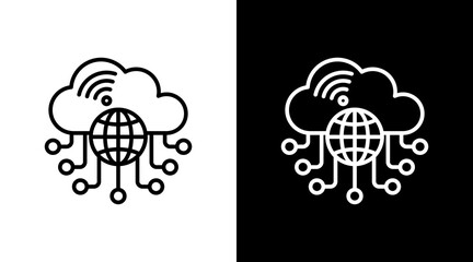 Cloud Networking With Icon Set Design