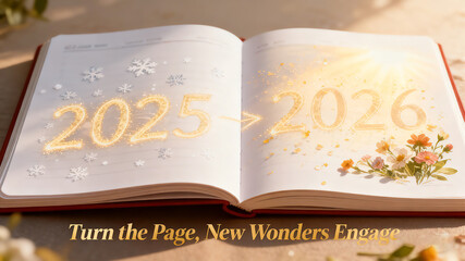 Calendar cross page element, representing the concept of time passing, new chapter opening, and beautiful arrival, suitable for schedule and New Year theme promotional materials.
