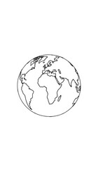 Fototapeta premium Hand-drawn globe sketch with continents outlined, perfect for educational or travel themes, globe, earth