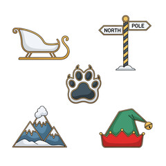 North Pole Adventure Christmas Icon Set