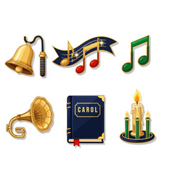 Luxury Christmas Music Icon Set