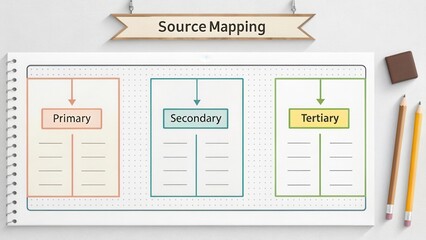 Creative Source Mapping Diagram for Learning and Educational Purposes with Clear Visual Breakdown