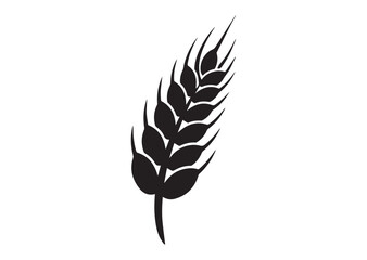 Agriculture wheat ear icon, Agriculture wheat ear silhouette vector