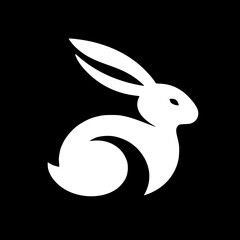 Simple rabbit logo silhouette