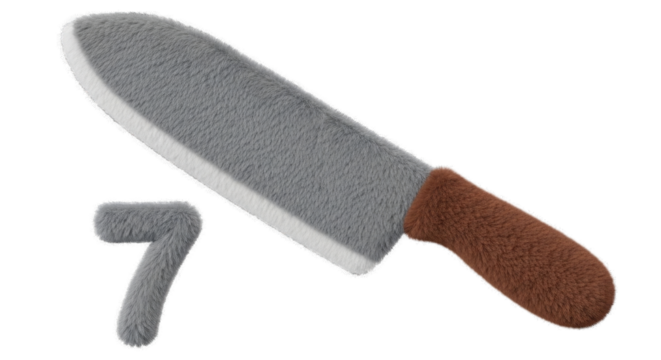 Knife and Number Seven: Culinary Preparation and Numerical Representation.
