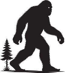 Big foot silhouette vector illustration