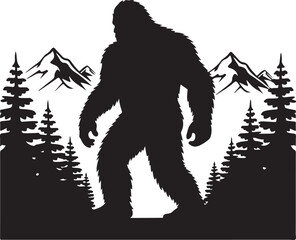 Big foot silhouette vector illustration design  