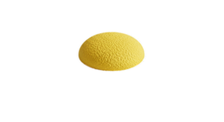 A single yellow textured sphere isolated on a white background.
