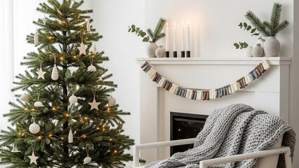 Cozy christmas home decor ideas christmas tree ornaments fireplace mantel holiday season winter holidays