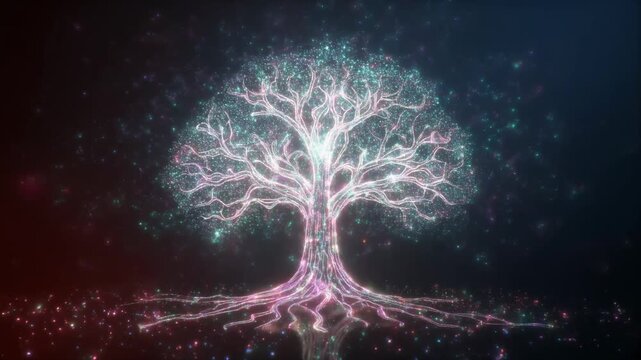 Cosmic DNA Helix Evolving into the Mystical Tree of Life.