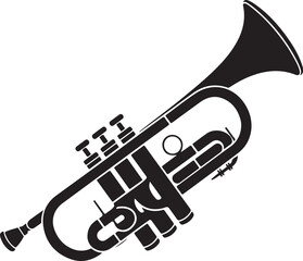 Trumpet with musical notes illustration trumpet icon 