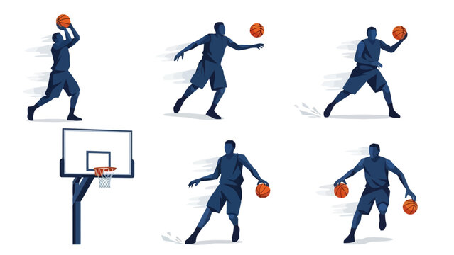 Dynamic Basketball Skills Showcase Player Actions and Moves Collection