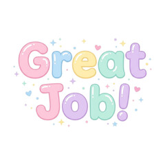 Fototapeta premium typography greeting card great job