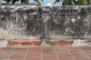 Old weathered cement wall and floor