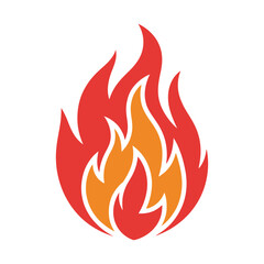 Fire Flame Icon - Heat, Danger & Energy Symbol