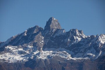 The view of Choba-Bhamare 5,993 m 19,662 ft from Kalinchowk 3,842 m 12,605 ft. 