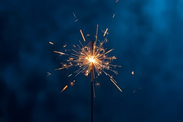 Abstract sparkler on blue background