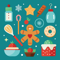 Fototapeta premium christmas icons set