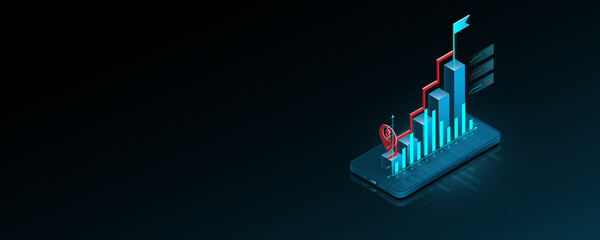 technology on mobile phones financial analysis graph  Currency Exchange Marketing
