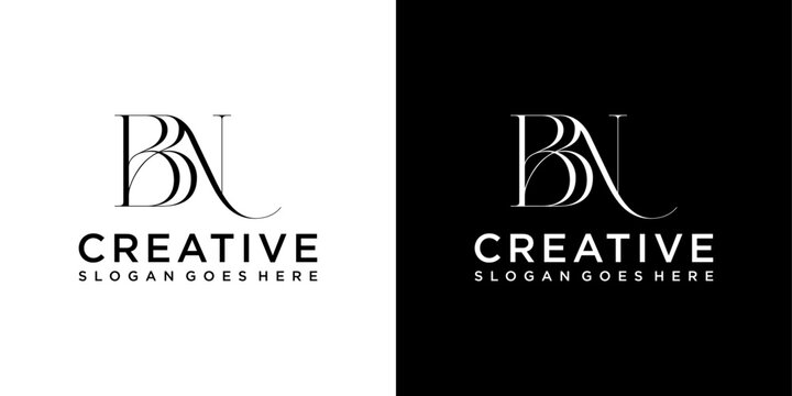 BN or NB initial letter logo design vector template