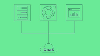 DaaS, data storage on server integrated with processing unit display analytical visualization to user.
