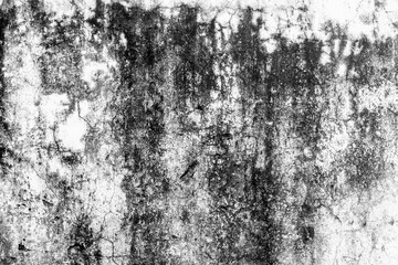 Grunge black and white grungy cement wall texture with cracks